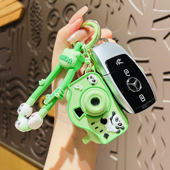 Kulcstartó Panda – rajzfilm stílusú, világító projekció, PVC, Three Pomelo