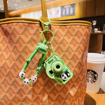 Kulcstartó Panda – rajzfilm stílusú, világító projekció, PVC, Three Pomelo