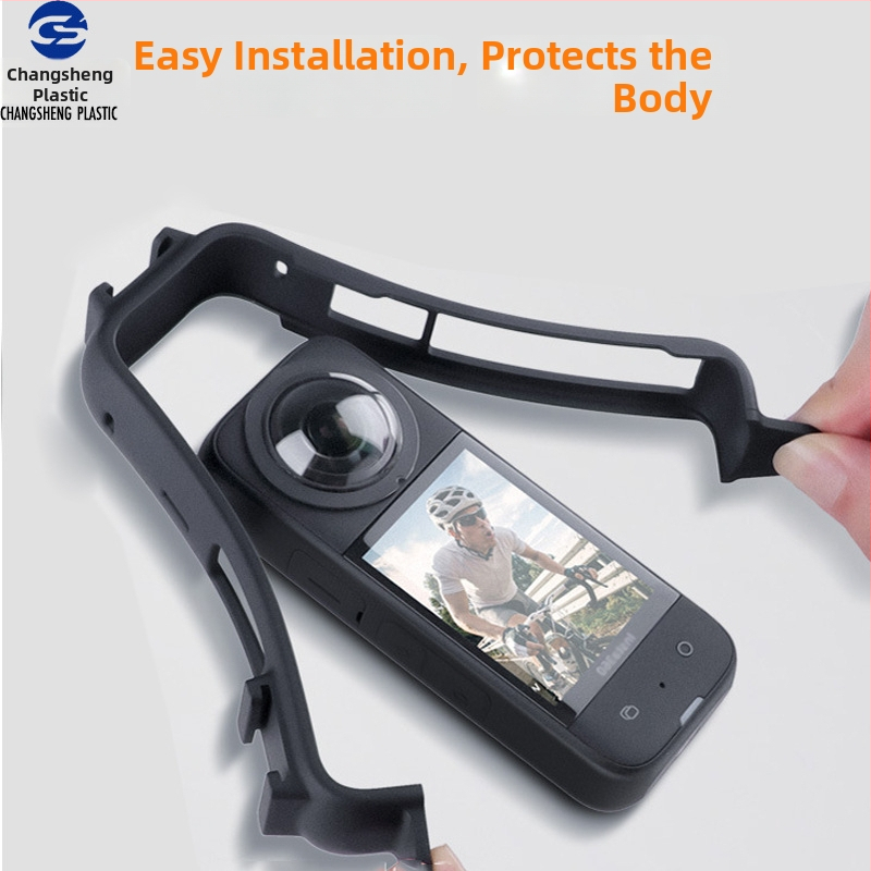 Ochranný rám pre Insta360 One X3, CS2340B, materiál PC+ABS a silikón, proti pádu, kompatibilný s One X3