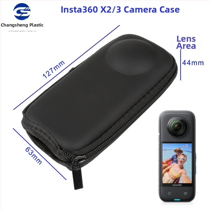 Ochranný rám pre Insta360 One X3, CS2340B, materiál PC+ABS a silikón, proti pádu, kompatibilný s One X3