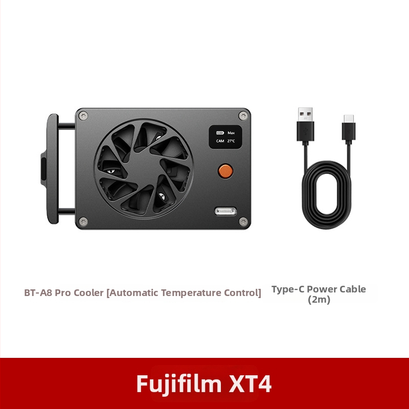 Kamerový chladič z hliníkovej zliatiny, kompatibilný so Sony ZV, radou A7, FX30, A6700, Canon R, 90D, Fujifilm X, Nikon Z30; nosnosť 2-5 kg; hmotnosť približne 100 g