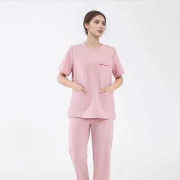 Uniszex orvosi scrubs készlet V-nyakú, nedvszívó poliészter/spandex anyag, hosszú ujjú, őszi kiadás 2025