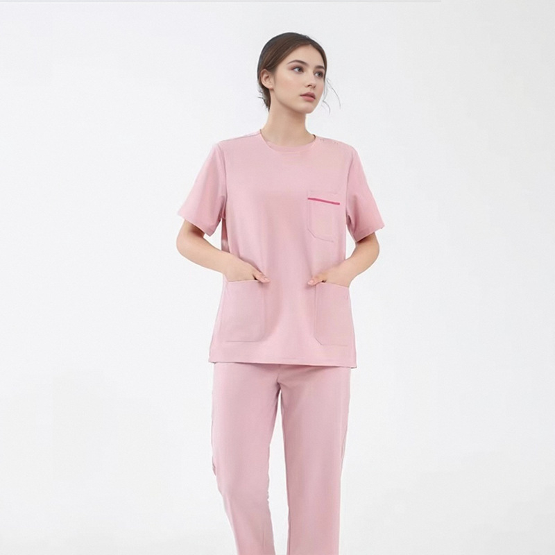 Uniszex orvosi scrubs készlet V-nyakú, nedvszívó poliészter/spandex anyag, hosszú ujjú, őszi kiadás 2025