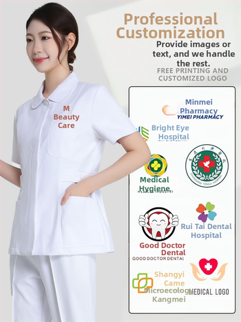 Sestra dvojdielna uniforma, dlhé rukávy, materiál odvádzajúci vlhkosť, 90–95% polyester, bavlna <30%, štandardná dĺžka