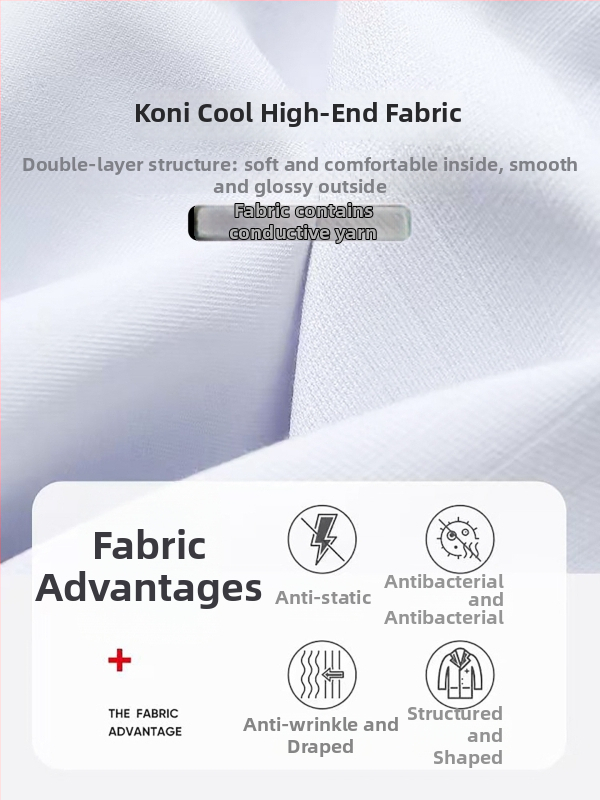 Sestra dvojdielna uniforma, dlhé rukávy, materiál odvádzajúci vlhkosť, 90–95% polyester, bavlna <30%, štandardná dĺžka