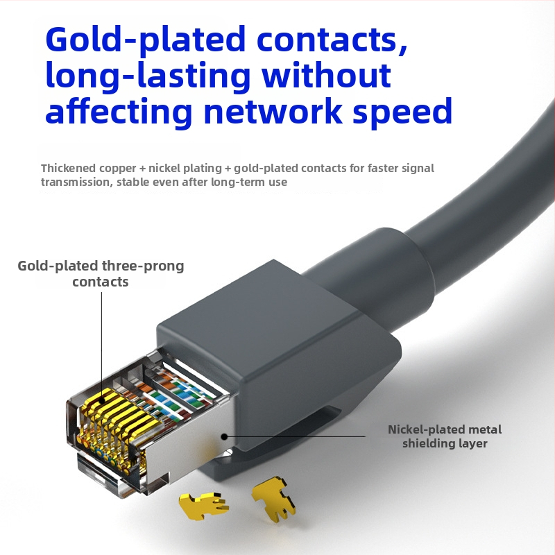 Kábel Ethernet kategórie 6e so stíněním, RJ-45, 1,2 Gbps, čistá meď s pozlátenými kontaktmi, dĺžky 0,5–46 m