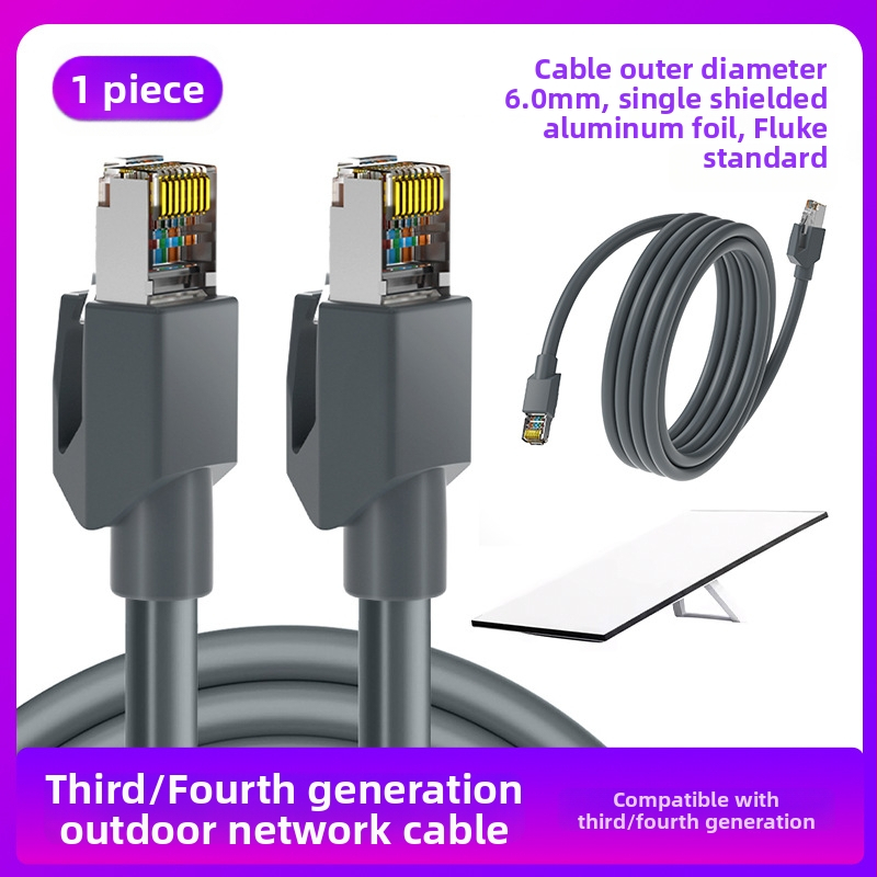 Kábel Ethernet kategórie 6e so stíněním, RJ-45, 1,2 Gbps, čistá meď s pozlátenými kontaktmi, dĺžky 0,5–46 m