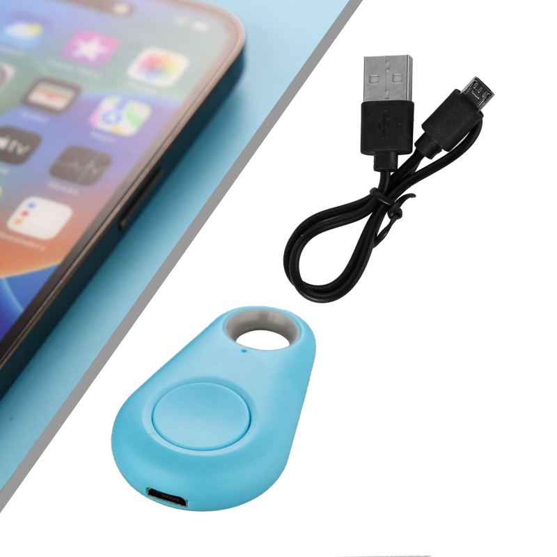 Bluetooth uređaj za sprječavanje gubljenja ključeva, torbi i kućnih ljubimaca s dizajnom kapljice vode; domet 15–30 m; alarm, fotografiranje i snimanje; ABS kućište