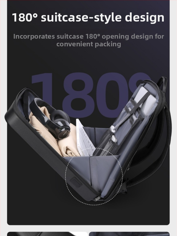 Rucsac extensibil cu husă dură pentru laptop, pentru călătorii de afaceri, impermeabil