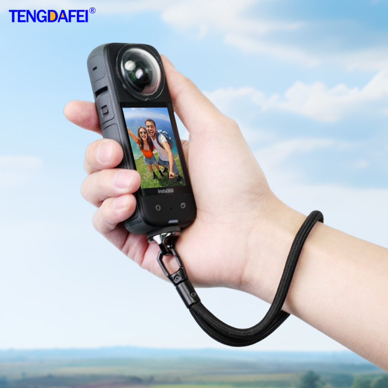 Bandă pentru cameră de acțiune Insta360 X4/AcePro/X5/Go3/RS – poliester cu cataramă metalică, sfoară anti-pierdere, imprimare logo personalizat