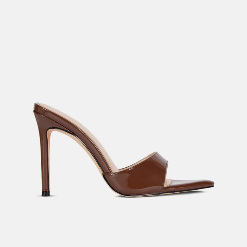 Stiletto sandalės su smaigiu piršto galiu — guma padas, vidus: Super Fiber, 2024 metų vasara