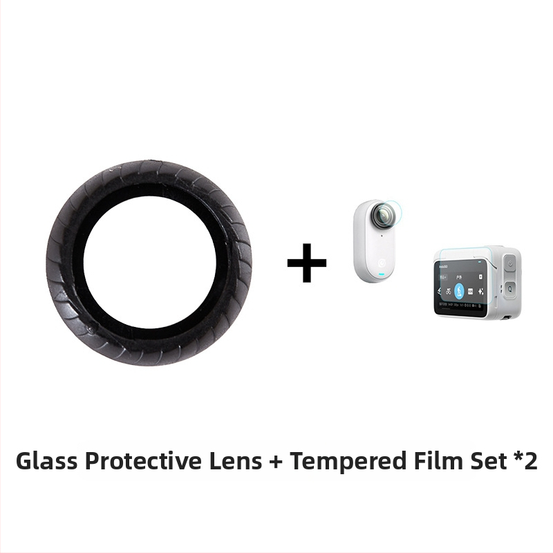 Set ochranného zrkadlového objektívu pre Shadowstone Insta360 Go3s/Go3 — tvrdené sklo, obsahuje zrkadlo, tvrdenú fóliu a skladovaciu tašku