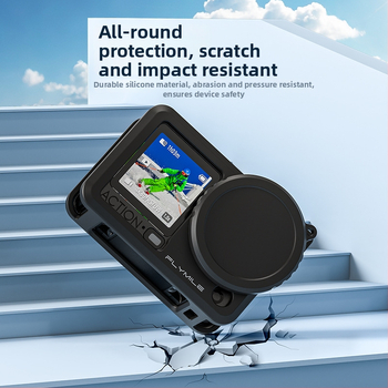 Husă din silicon pentru DJI Action 6 cu protecție a obiectivului, absorbție a șocurilor și protecție anti-cadere — Greutate 14,7 g