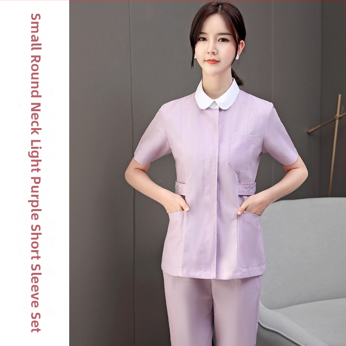 Uniforma pre zdravotný personál s dlhými rukávmi – rozdelený set, okrúhly výstrih, bavlna/poliester, 65% bavlna, 35% polyester, vhodná pre nemocnice a kozmetické salóny