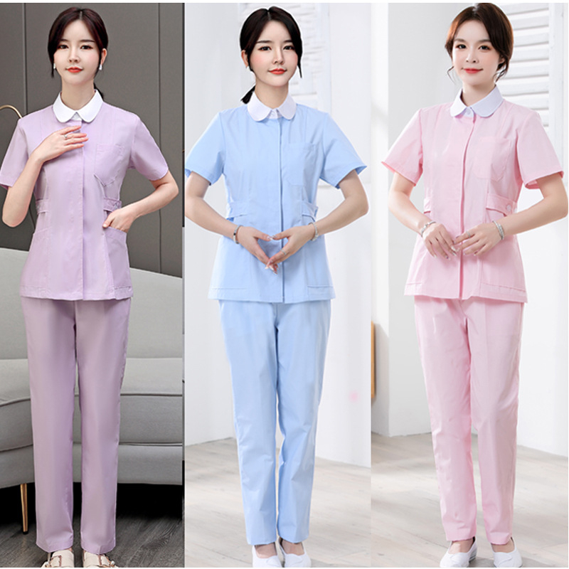 Uniforma pre zdravotný personál s dlhými rukávmi – rozdelený set, okrúhly výstrih, bavlna/poliester, 65% bavlna, 35% polyester, vhodná pre nemocnice a kozmetické salóny