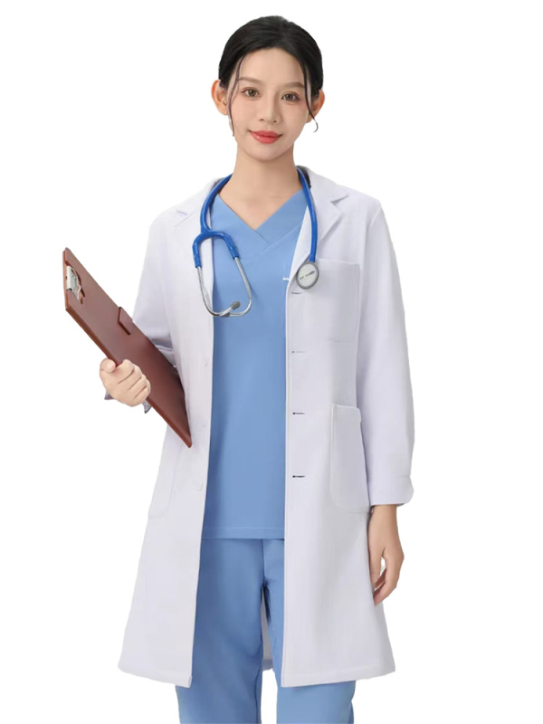 Halat medical cu căptușeală de fleece, unisex, anti-static, mâneci lungi, lungimea halatului 80–100 cm