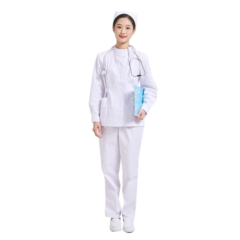 Dvojdielny set ošetrovateľskej uniformy: top s plisovaným okrúhlym výstrihom a nohavice, chenille látka, odvádzanie vlhkosti, unisex