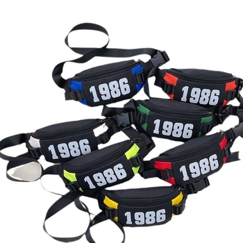 Geantă de piept pentru copii cu litere și blocuri colorate, stil modern sport, material Oxford, căptușeală poliester-cotton, unisex pentru ciclul primar