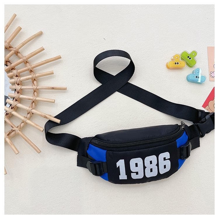 Geantă de piept pentru copii cu litere și blocuri colorate, stil modern sport, material Oxford, căptușeală poliester-cotton, unisex pentru ciclul primar