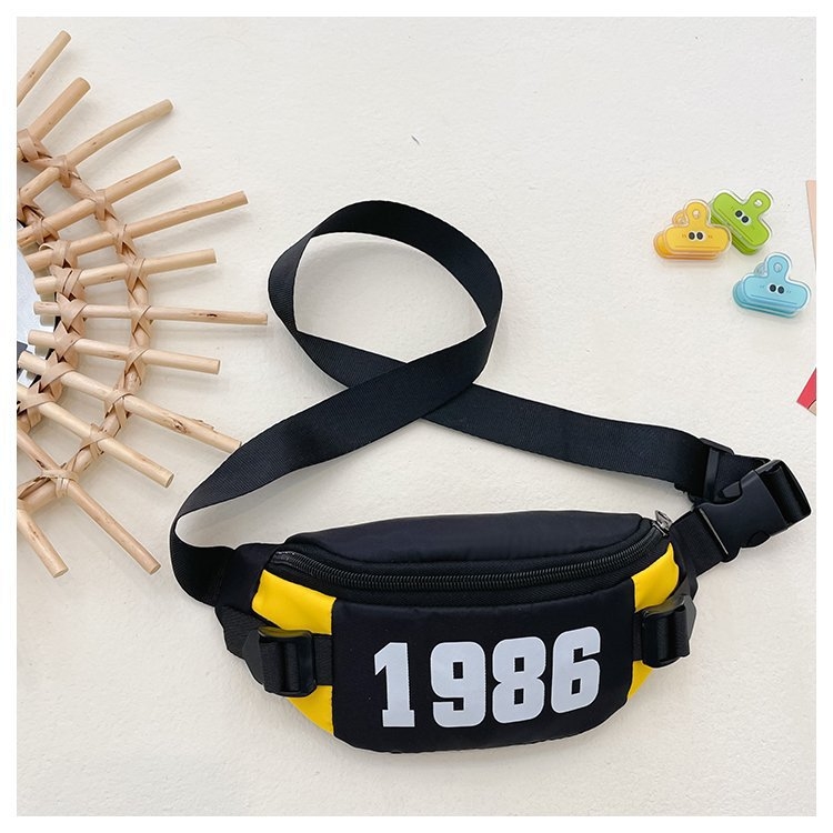 Geantă de piept pentru copii cu litere și blocuri colorate, stil modern sport, material Oxford, căptușeală poliester-cotton, unisex pentru ciclul primar