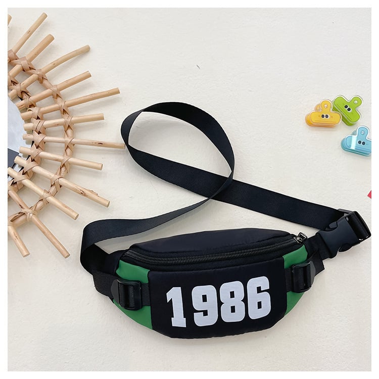 Geantă de piept pentru copii cu litere și blocuri colorate, stil modern sport, material Oxford, căptușeală poliester-cotton, unisex pentru ciclul primar