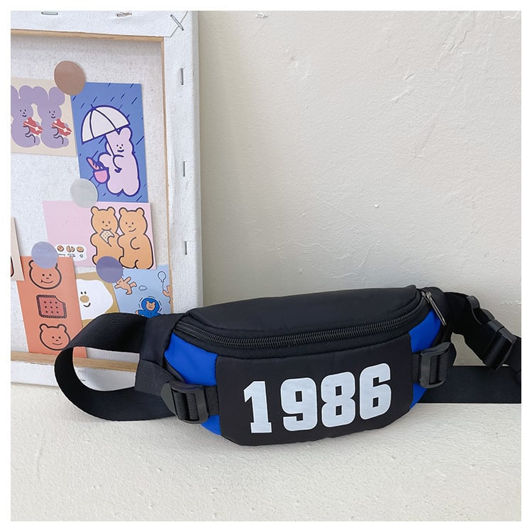 Geantă de piept pentru copii cu litere și blocuri colorate, stil modern sport, material Oxford, căptușeală poliester-cotton, unisex pentru ciclul primar