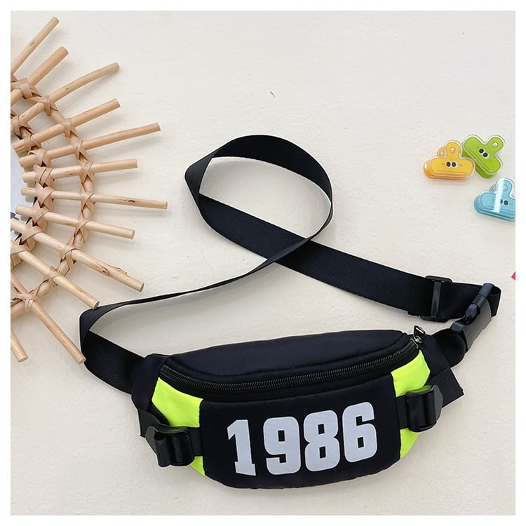 Geantă de piept pentru copii cu litere și blocuri colorate, stil modern sport, material Oxford, căptușeală poliester-cotton, unisex pentru ciclul primar