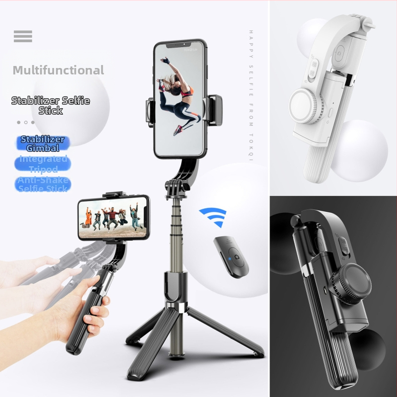 Monocanálny stabilizátor pre smartphone – proti traseniu, Bluetooth pre živé vysielanie, selfie tyč, model L08, materiál: plastové telo + hliníková zliatina trubka