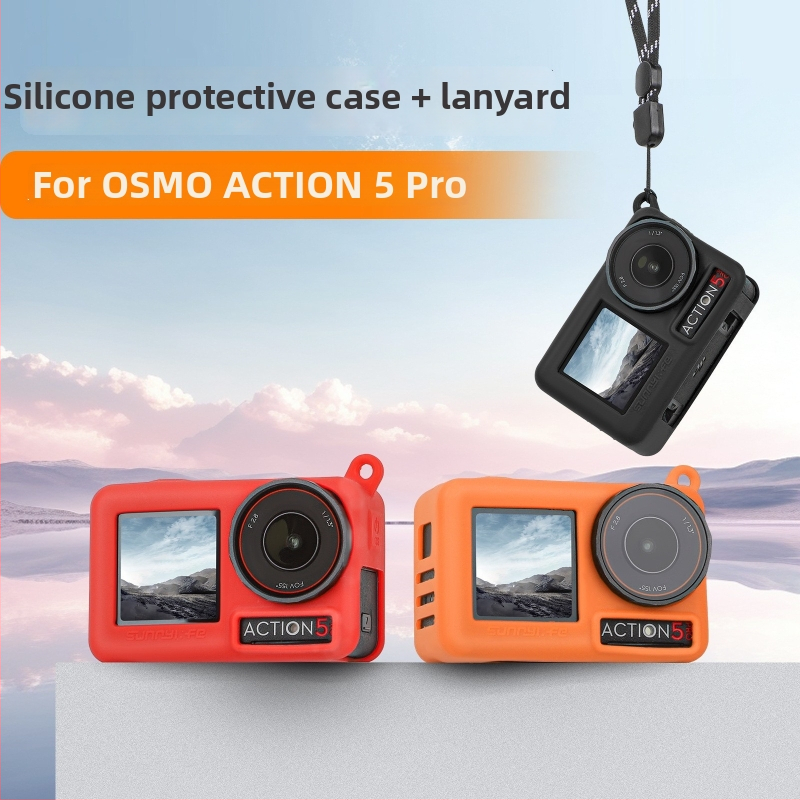 Silikónové ochranné puzdro s krytom objektívu a šnúrou na nosenie Osmo Action 5 Pro OA5-BHT885
