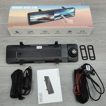 Автомобилен видеорегистратор с двойно заснемане отпред и отзад, 4K30FPS, GPS и ADAS, 170° зрителен ъгъл, 10-инчов тъчскрийн