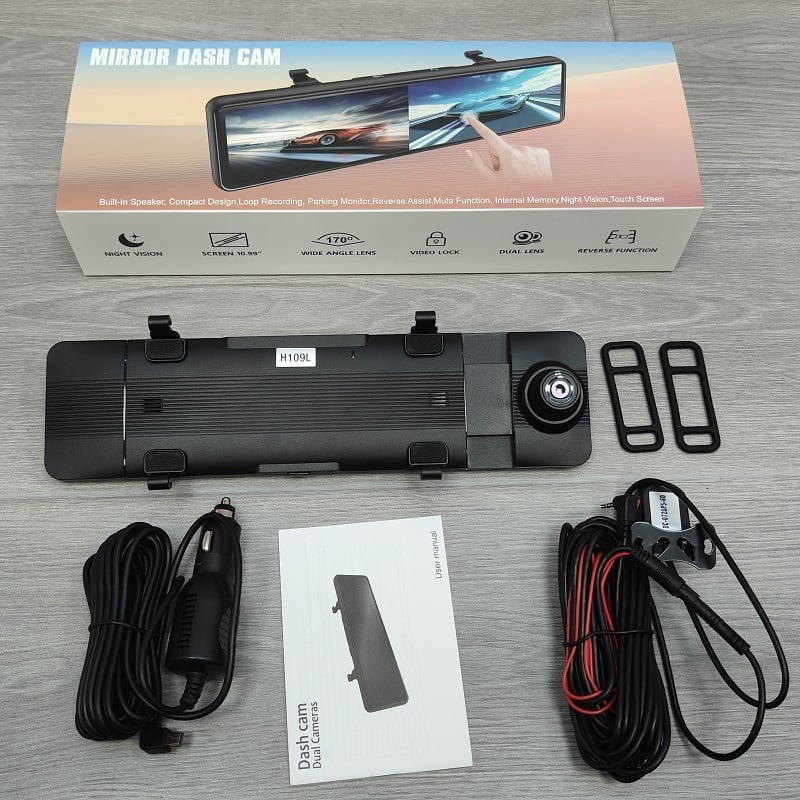 Автомобилен видеорегистратор с двойно заснемане отпред и отзад, 4K30FPS, GPS и ADAS, 170° зрителен ъгъл, 10-инчов тъчскрийн