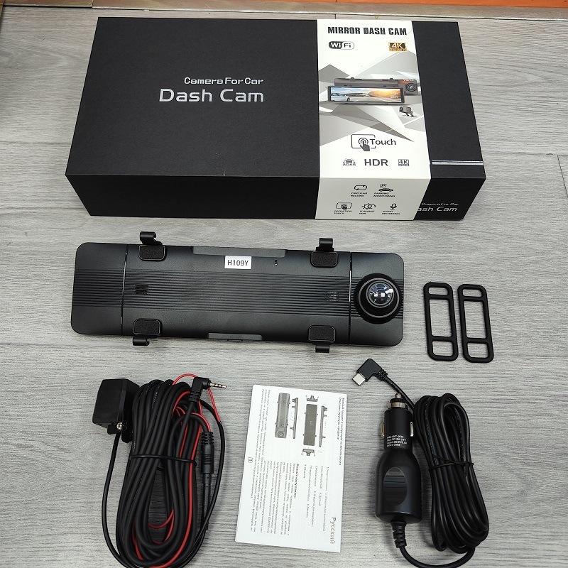 Автомобилен видеорегистратор с двойно заснемане отпред и отзад, 4K30FPS, GPS и ADAS, 170° зрителен ъгъл, 10-инчов тъчскрийн