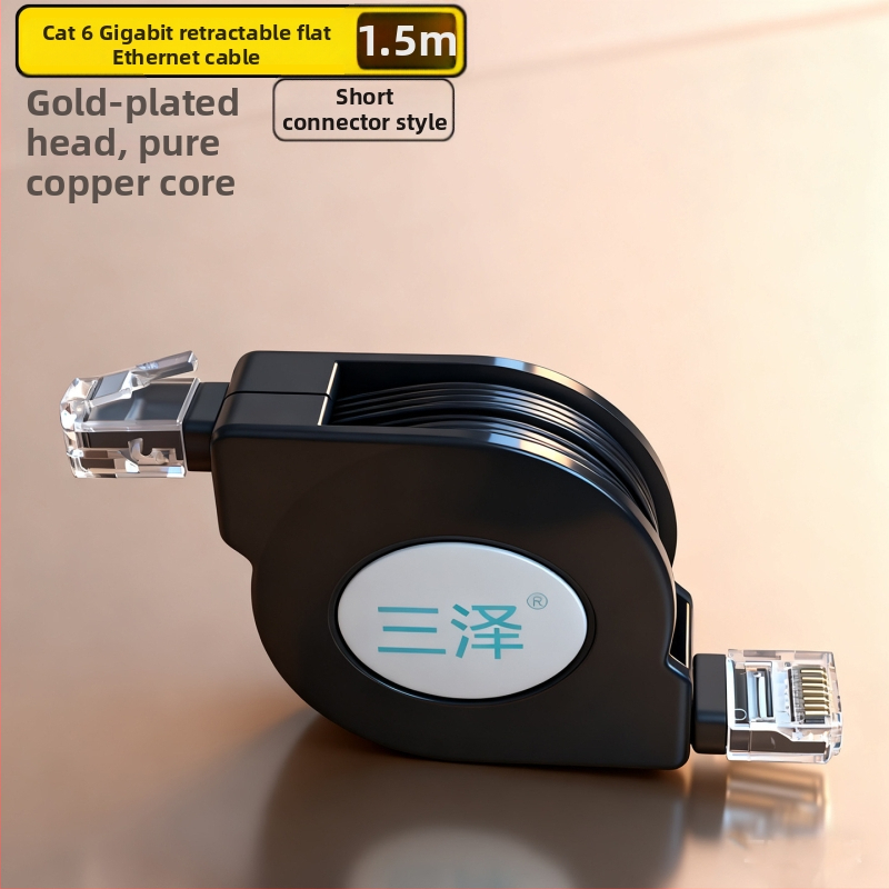 Telescopický Cat.7 RJ-45 sieťový kábel s vysúvacím dizajnom, 10 Gbps, čistý meďový vodič
