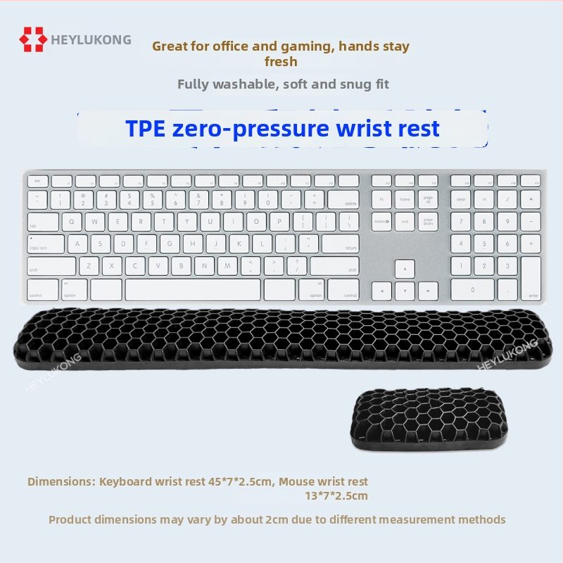 Rokas locītavas spilventiņš ar TPE gelu, divpusējs atbalsts birojā un spēlēm, dobumainā režģa sietu struktūra, viegli tīrāms, 0,2 kg