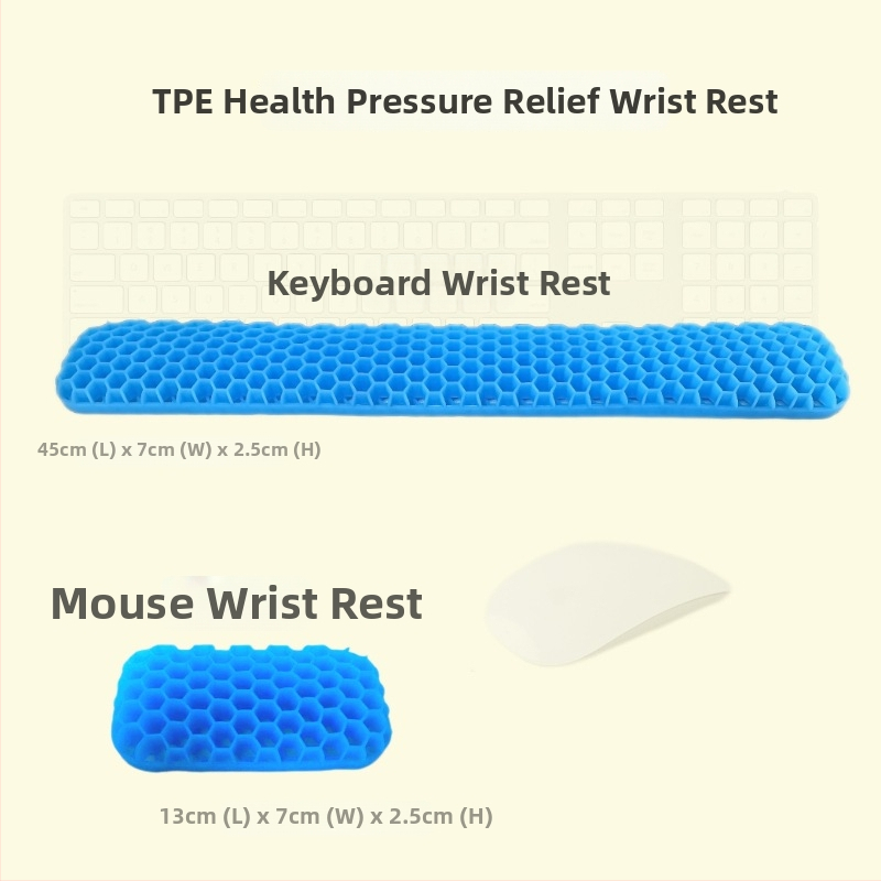 Rokas locītavas spilventiņš ar TPE gelu, divpusējs atbalsts birojā un spēlēm, dobumainā režģa sietu struktūra, viegli tīrāms, 0,2 kg
