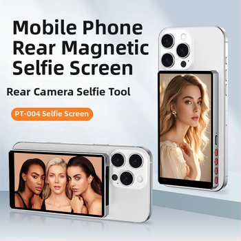 Pt004 Dispozitiv de mirroring a ecranului telefonului din aliaj de aluminiu, Bluetooth wireless, ecran selfie magnetic pe partea din spate, compatibil Android, iOS și HarmonyOS
