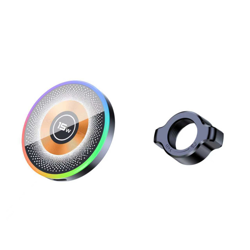 Magnetický držiak do auta s vákuovou základňou, 15W bezdrôtové nabíjanie, zinková zliatina, LED svetlo, proti otrasom