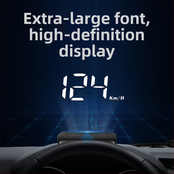 Automašīnas HUD displejs ar OBD, 360° hologrāfisks attēls, GPS, ātruma mērītājs un daudzfunkcionālais mērinstruments — manuālā vadība, barošanās ar bateriju