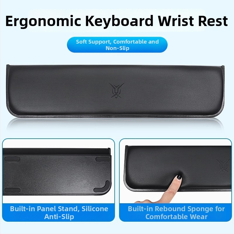 Rokas balsts mehāniskajai tastatorijai ar pretslīdējošu virsmu, saderīgs ar 87/98/99/104 taustiņiem, piemērots spēlēšanai un rakstīšanai, pielāgojams