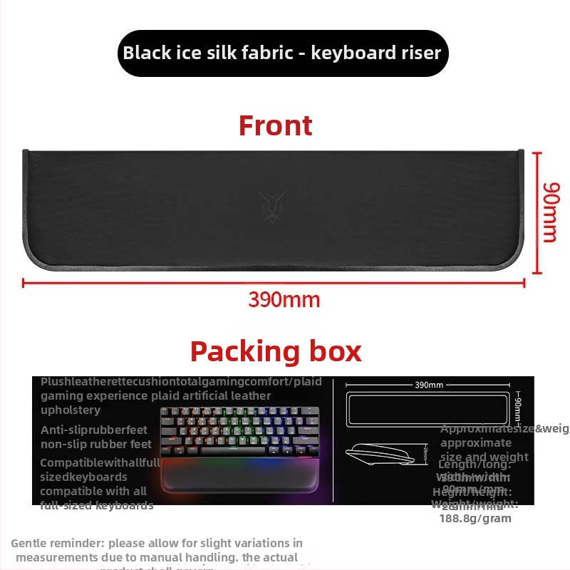 Rokas balsts mehāniskajai tastatorijai ar pretslīdējošu virsmu, saderīgs ar 87/98/99/104 taustiņiem, piemērots spēlēšanai un rakstīšanai, pielāgojams