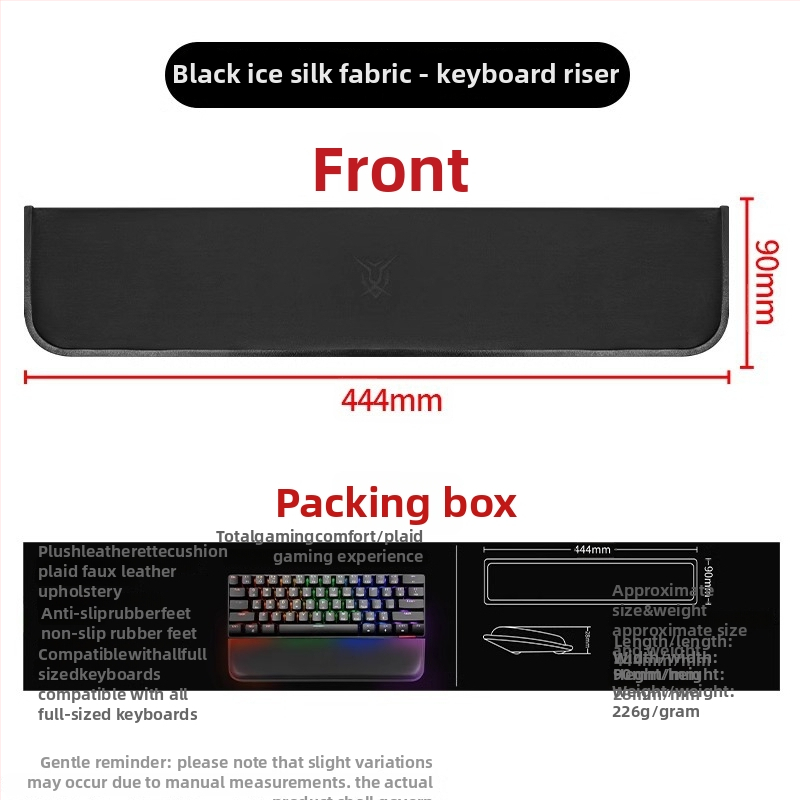 Rokas balsts mehāniskajai tastatorijai ar pretslīdējošu virsmu, saderīgs ar 87/98/99/104 taustiņiem, piemērots spēlēšanai un rakstīšanai, pielāgojams