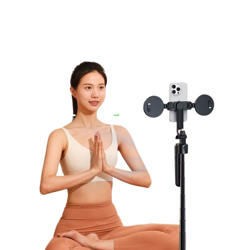 Selfie stick cu gimbal rotativ de 360°, urmărire automată cu recunoaștere facială AI pentru streaming live, din aliaj de aluminiu