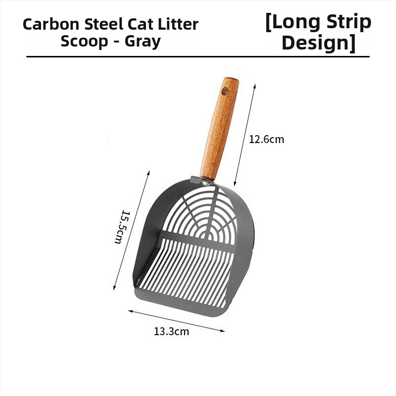 Lopată pentru nisip de pisică, National Favorite, dintr-un bloc de oțel inoxidabil 304, design cu două găuri