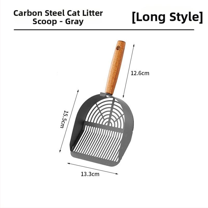 Lopată pentru nisip de pisică, National Favorite, dintr-un bloc de oțel inoxidabil 304, design cu două găuri