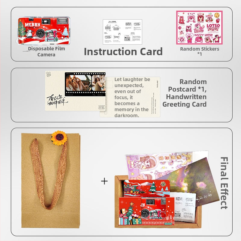 Aparat foto de unică folosință, cu cadru half-frame — Model 135; carcasă din ABS; logo personalizat; fotografie