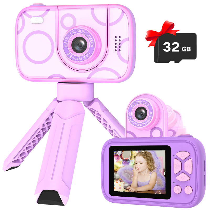 WLNGWEAR H19 Detská digitálna kamera pre deti, 2,4-palcový LCD, TF karta, výdrž batérie nad 5 hodín, funkcie: fotografovanie, nahrávanie videa, hry, filtre, časovač
