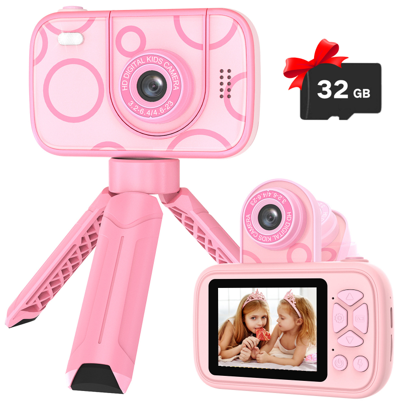 WLNGWEAR H19 Detská digitálna kamera pre deti, 2,4-palcový LCD, TF karta, výdrž batérie nad 5 hodín, funkcie: fotografovanie, nahrávanie videa, hry, filtre, časovač