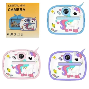 Laste pildistamiskamra printeriga, mini Cd-w8, unisex disain, Polaroid-stiilis, LCD-ekraan, TF-kaardi salvestus, ABS-korpus, 1 tunni aku tööiga