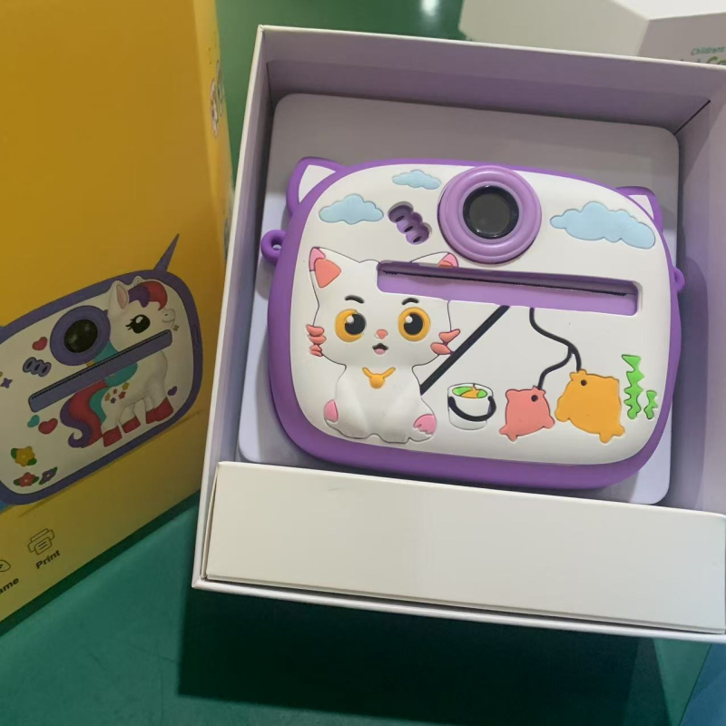Laste pildistamiskamra printeriga, mini Cd-w8, unisex disain, Polaroid-stiilis, LCD-ekraan, TF-kaardi salvestus, ABS-korpus, 1 tunni aku tööiga