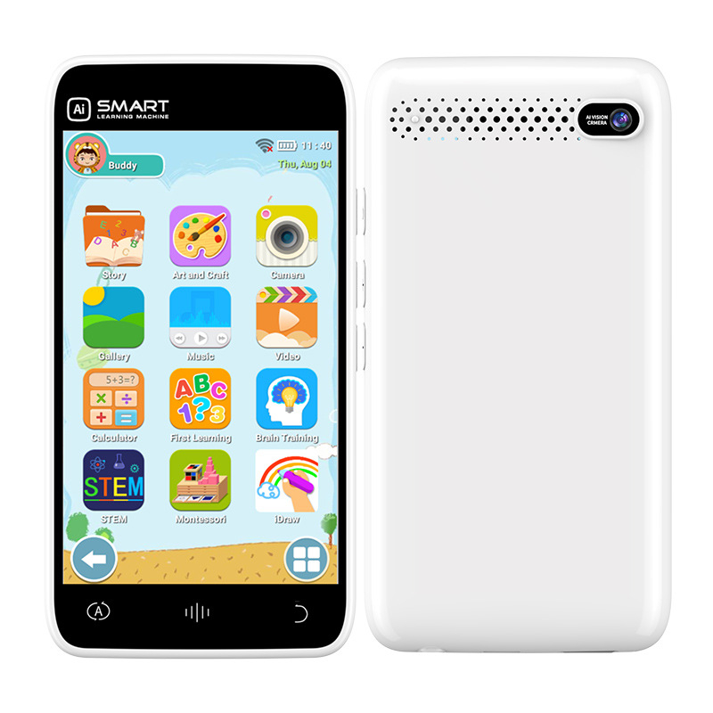 Telefon Android pentru copii – jucărie: Cameră de 5 MP, Ecran tactil IPS, Card TF până la 32 GB, Jocuri educaționale, Captură foto